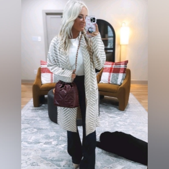 Jacquard knit coatigan - Picture 6 of 7